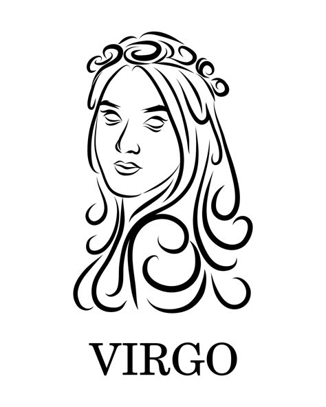 virgo zodíaco arte lineal vector eps 10 2174330 Vector en Vecteezy