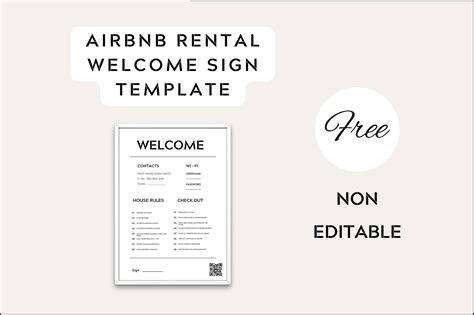 Printable Airbnb Welcome Sign Template Graphic By Realtor Templates