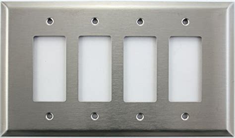 Classic Accents Inc Jumbo Satin Stainless Steel Four Gang Gfirocker Switch Plate