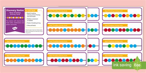 Bead Threading Pattern Cards Teacher Made