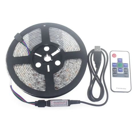 Led 5v Usb Rgb 5050 Smd Led Strip Waterproof 5m 60leds M Rgb Led Strip Background Lighting With