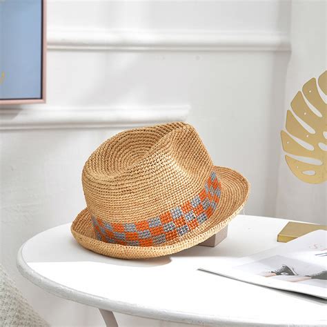 China Raffia Straw Crochet Fedora Straw Hat Suppliers Manufacturers