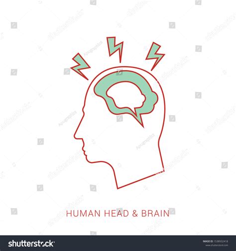 Silhouette Head Brain Vector Flat Illustration Vector De Stock Libre