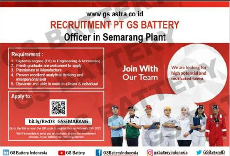 Lowongan PT GS Battery Info Lowongan Job Arrangement System