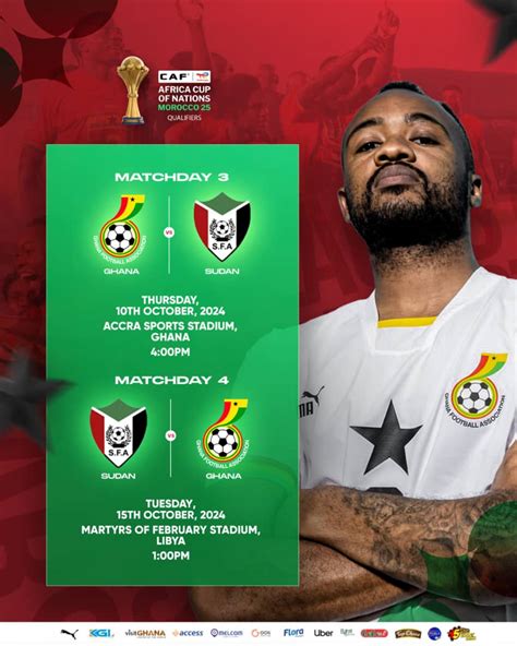 CAF Reschedules Ghana Vs Sudan AFCON 2025 Qualifiers Matches Set For