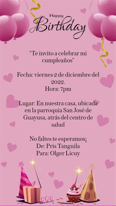 Te invito a celebrar mi cumpleaños Hacer invitaciones de cumpleaños