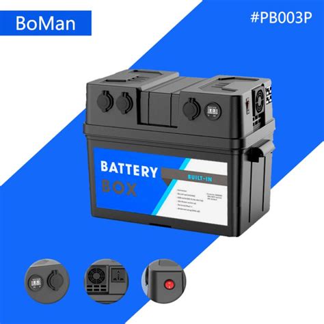 12v Powered Lithium Camping Portable Batterie Boxes Lifepo4 Smart Solar Black Plastic Waterproof