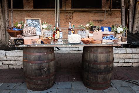 Whiskey and Cigar Bar on Wooden Wine Barrels