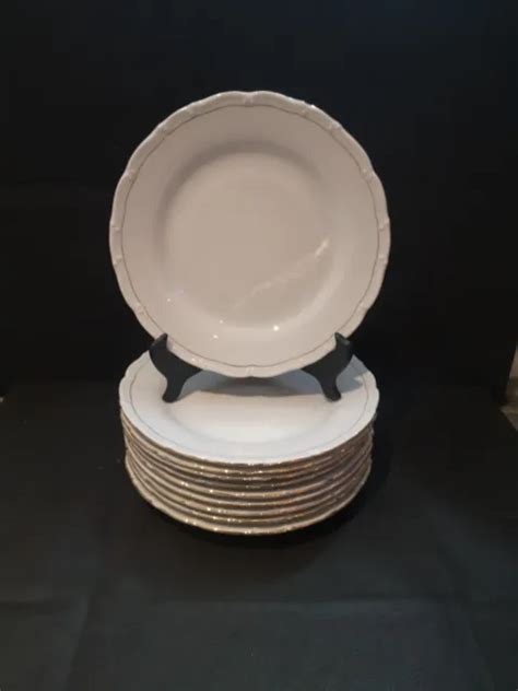 Lot Assiettes Plates En Porcelaine Fine De Boh Me Liser Or