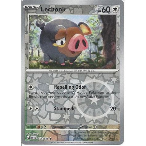 Pokemon Trading Card Game 154 198 Lechonk Reverse Holo SV01 Scarlet