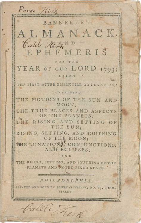 Benjamin Banneker’s Almanac | National Museum of African American ...