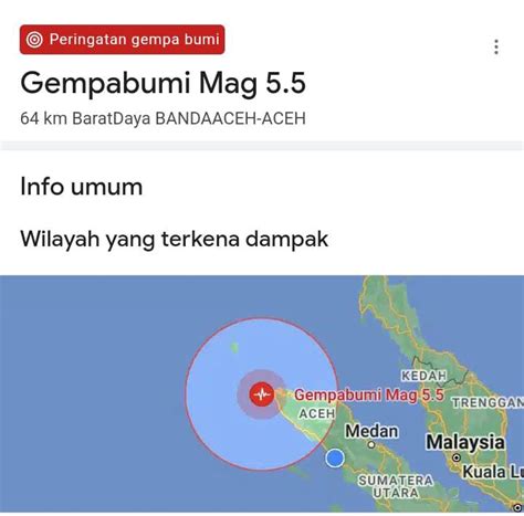 Gempa Berkekuatan 5 5 M Guncang Banda Aceh Krusial