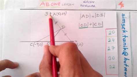 Analitik Geometri Üçgenler Pisagor Bağıntısı Örnek Soru YouTube