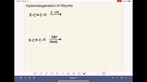 122 Hydrohalogenation Of Alkynes Youtube