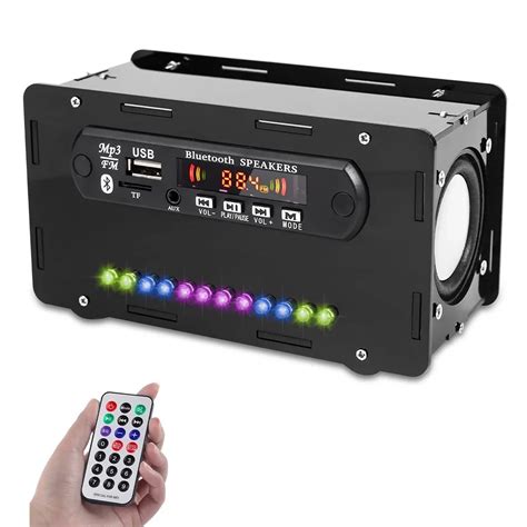 Diy Bluetooth Uyumlu Hoparl R Kiti Led Fm Radyo Usb Mini Ev Ses