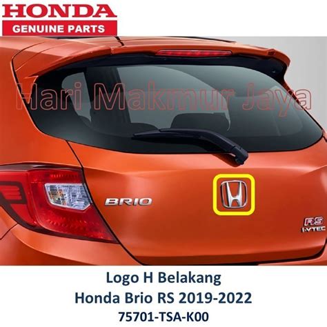 Jual Logo Emblem H Pintu Bagasi Belakang Honda All New BRIO RS 2019