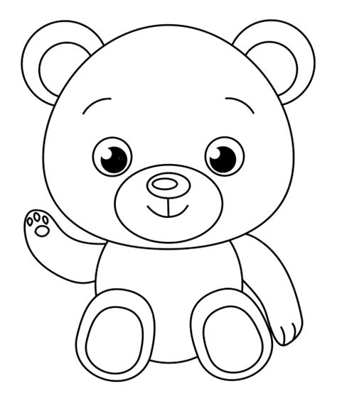 Friendly bear coloring page - free and printable