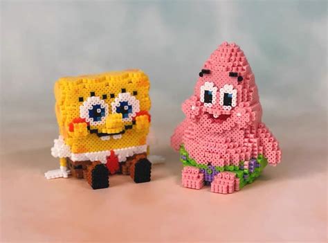 3d Perler Bead Pattern Sponge And Star Etsy