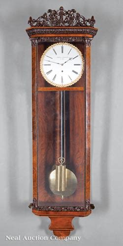 Lot Austrian Carved Mahogany Regulator Wall Clock