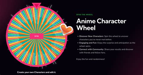 Random Anime Character Wheel 🍥 🏴‍☠️ 🐉 🎀 🧢 100 Characters For Spin And Pick Random Favorites