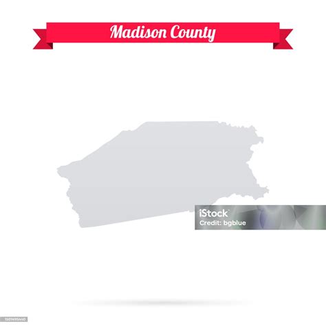 Madison County Texas Map On White Background With Red Banner Stock ...