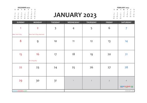 Yearly Calendar 2023 With Week Numbers Printable