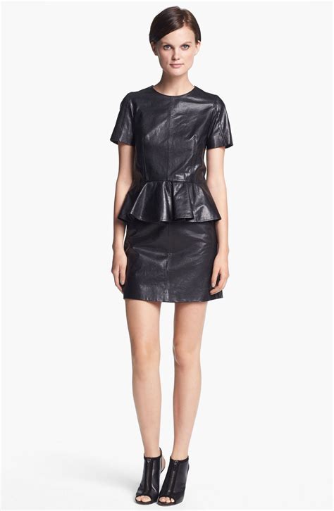 Mcq By Alexander Mcqueen Leather Peplum Dress For Women Leather