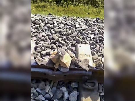 Video Major Disaster Averted Miscreants Place Stones On Railway Track