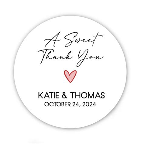 Thankyou Bridal Stickers Etsy