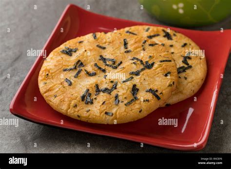 Japanese Rice Crackers With Nori Seaweed