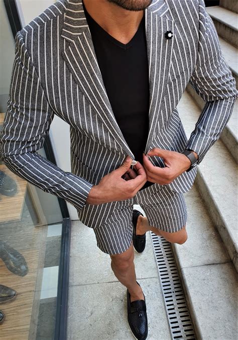 Buy Black Slim Fit Striped Suit By With Free Shipping