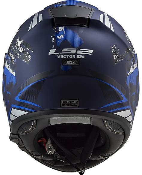 Casco Integrale Moto In Hpfc Ls Ff Vector Evo Stencil Blu Opaco