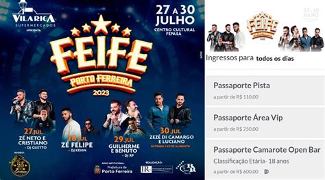 Feife 2023 de Porto Ferreira Ingressos já estão disponíveis para venda