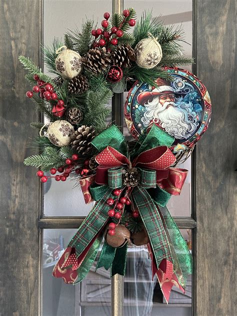 Cowboy Santa Wreath Christmas Decoration Western Christmas Decor Texas Christmas - Etsy