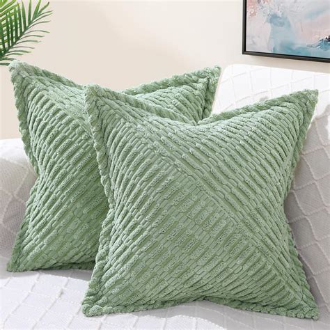 Amazon DecorUhome Decorative Spring Sage Green Throw Pillow Covers