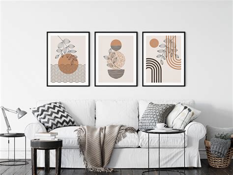 Boho Kunst Set Von Prints Boho Wandkunst Abstrakte Galerie Etsy