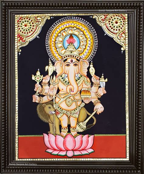 Tanjore Painting 22 Carat Gold Jaipur Gold Foil Craftsman Zelda