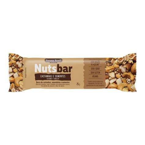 Nutsbar 12 Unidades 25g Castanhas E Sementes Banana Brasil OtimaNutri