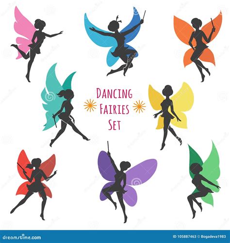 Dancing Fairies Set Stock Vector Illustration Of Beauty 105887463