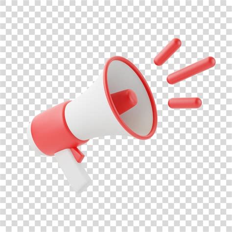 Premium Psd Cartoon Megaphone Isolated On White Background Loudspeaker Or Bullhorn In Minimal