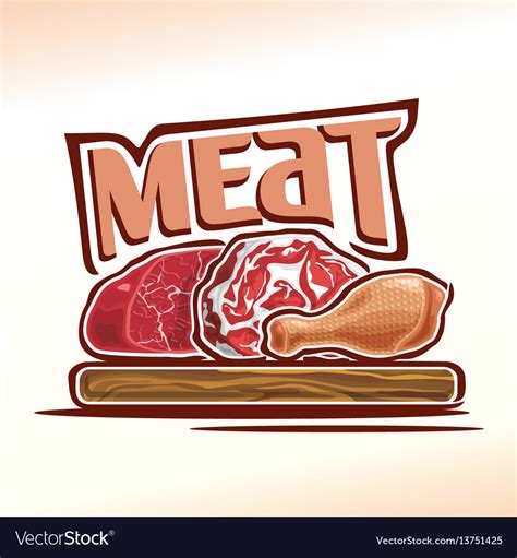 Logo raw meat Royalty Free Vector Image - VectorStock