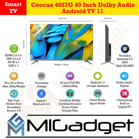 Coocaa S G Led Tv Inch Android Smart Tv Mi Gadget Malang