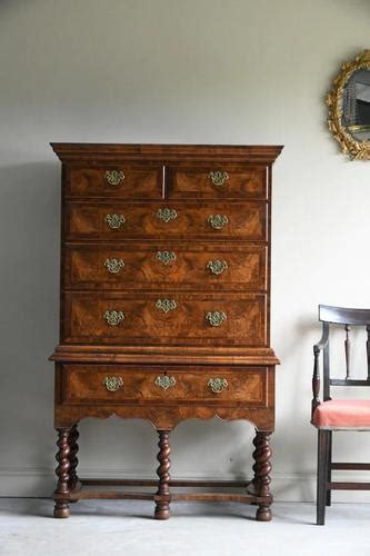 Antique Queen Anne Walnut Chest On Stand La