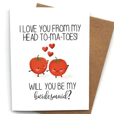 Funny Wedding Party Proposal Card Will You Be My Bridesmaid Etsy