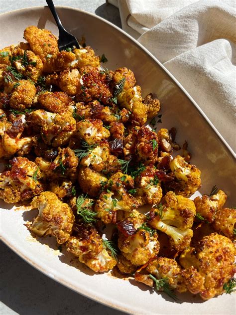 Harissa Date Roasted Cauliflower Something Nutritious