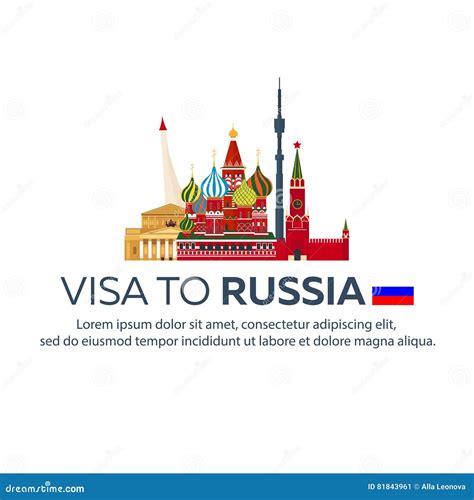 Russia Visa. Travel To Russia Focusing On Word VISA, 3D Rendering