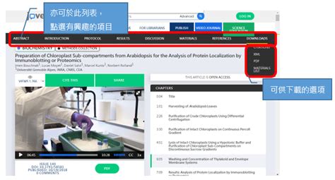 JoVE(Journal of Visualized Experiments) - 第一個用影音方式呈現實驗過程的期刊 - NYCU陽明交大 ... 