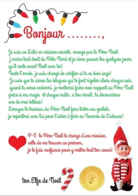 Lettre arrivée du lutin farceur de noel Modèle gratuit