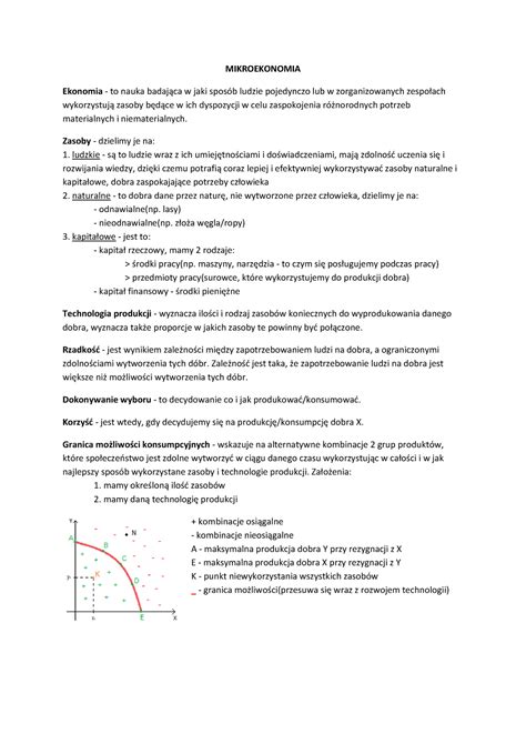 Mikroekonomia Notatki z wykładów MIKROEKONOMIA Ekonomia to nauka