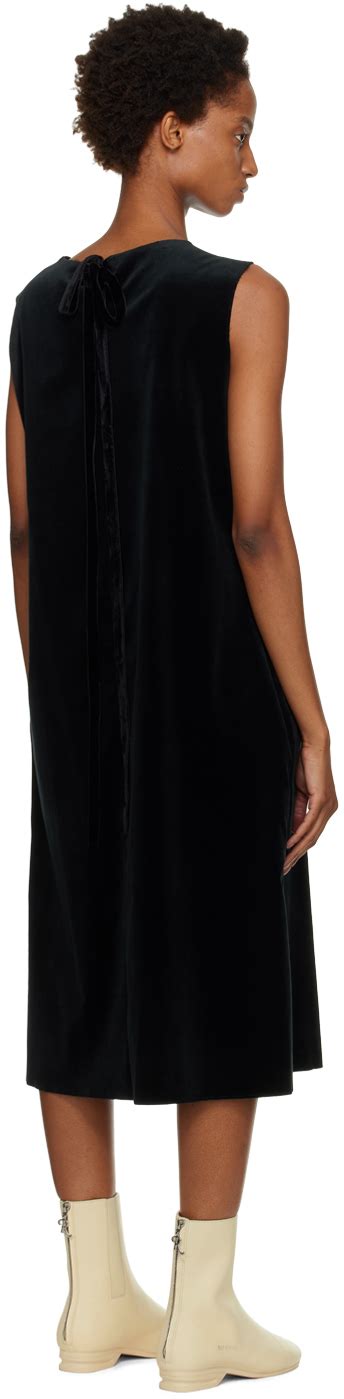 Raf Simons Black Raw Edge Midi Dress Raf Simons